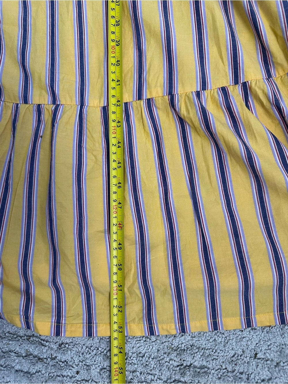 Asos Maxi Dress Size 10 Yellow Blue White Striped Knot Detail Beachy Cotton - Picture 8 of 8